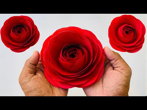 How To Make Beautiful Rose Flower | Diy Paper Rose Flower Easy