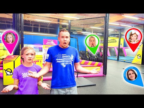 Texting Hide and Seek at Trampoline Park with the Stella Show and Lively Lewis Family!!!