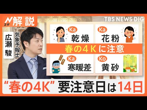 寒暖差7℃以上の体調不良は耳で改善　ジグザグ天気で“春の4K”に注意　花粉・黄砂で週末は春の嵐に【Nスタ解説】｜TBS NEWS DIG