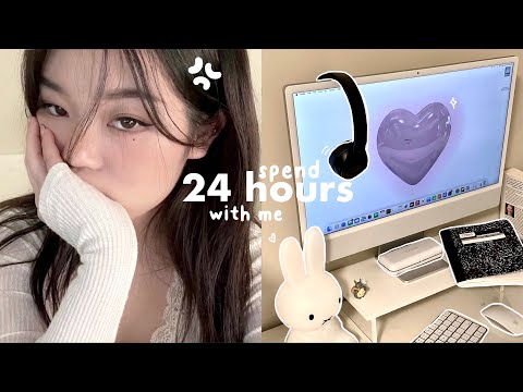 24-Hour STUDENT VLOG🩹: Aesthetic iMac Unboxing, Pulling an all nighter, friend's bday etc