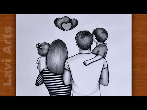 How to draw my family Poster | Happy family drawing | Family picture drawing | drawing video |Sketch