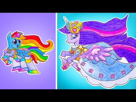 🤑 Rich vs. Poor Outfit for a Magic Unicorn! ✨ Fun Paper Doll DIY