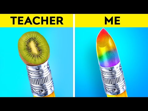 FANTASTIC SCHOOL HACKS | Teacher VS Me Challenge! ART TRICKS by 123 GO! Like