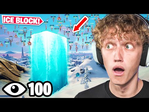 100 Players Only Land At The ICE BLOCK In Fortnite! (Winterfest Update)