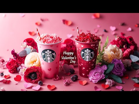 ♥️スターバックスと一緒にバレンタインを祝おう：甘い飲み物、素敵な花、ジャズの雰囲気で心を明るく！Your Valentines & Starbucks Jazz to Celebrate Love