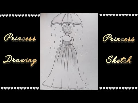 Princess sketch || Princess drawing || Easy girl drawing || Easy girl sketch ✏️✍️