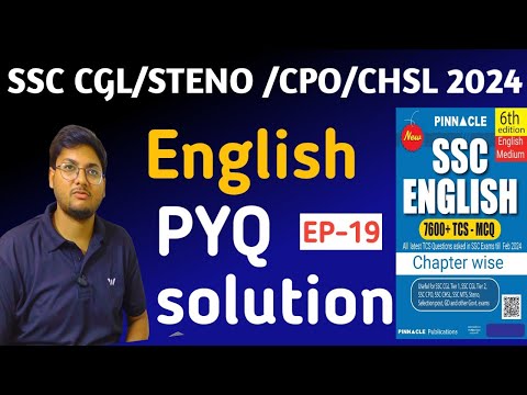 Pinnacle previous year book solution for English EP- 19।। SSC CGL/STENO/CPO/CHSL 2024