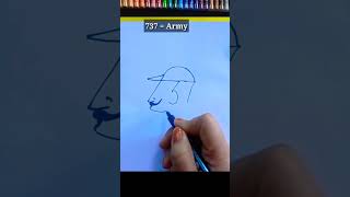 737 = Army | Easy Army Drawing #shorts #viral #trending #youtubeshort #deshmere #army #armydrawing