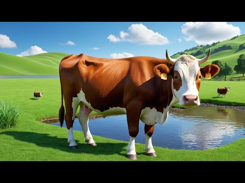 Moo Moo Brown Cow Rhyme Song | Popular Nursery Rhyme & Lyrics for Kids | Educational Kids Songs