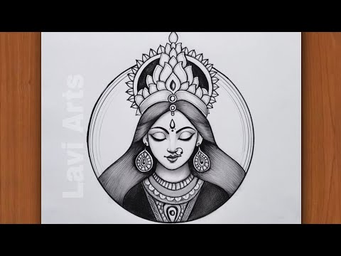 Durga Maa Drawing - Pencil Sketch | Navratri Special Drawing | Lavi Arts | Drawing Pictures | Chitra