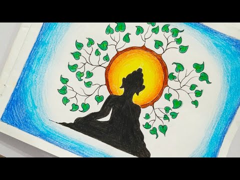 Gautam Buddha Drawing/Lord Buddha Painting/How to draw Lord Buddha/Buddha Purnima Drawing/Lord Buddh