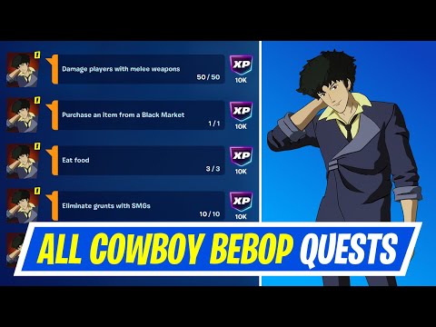 Fortnite Complete Cowboy Bebop Quests - How to EASILY Complete Cowboy Bebop Quests Challenges