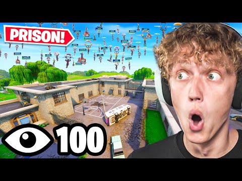 I Got 100 Players To Land At The PRISON In OG Fortnite! (Best POI)