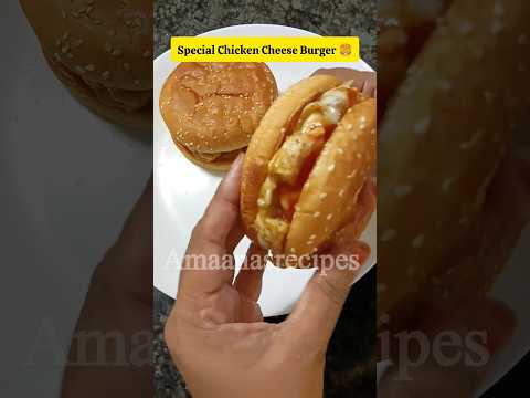 Special Chicken Cheese Burger 🍔#chickenrecipes