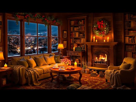 Happy New Year 2025 with Warm Jazz 🎇 Jazz Music and Crackling Fireplace in New Year's Eve Ambience