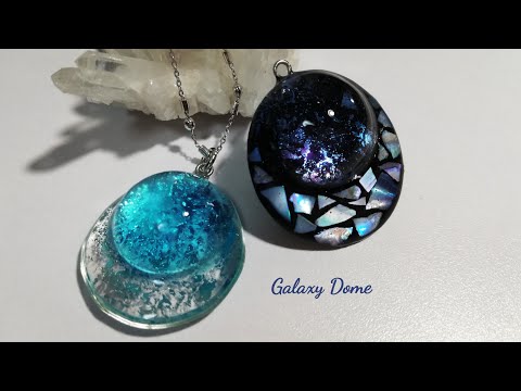 レジン🌟宇宙カラーを簡単に！ギャラクシードームペンダント💫resin/accessory/space color/Galaxy dome/easy to make✨