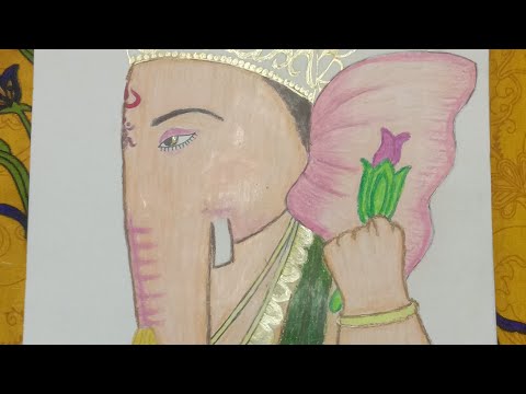 |Ganesh drawing| #ganpatidrawingeasy #ganeshchaturthi #ganeshaart #howtodrawganpati #ganeshoilpastel