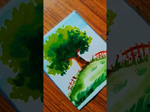 simple tree paint 🎨🖌️ #nature #art"Subscribe to my channel for more art videos"