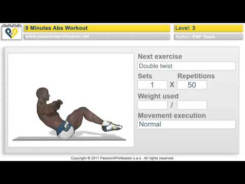 Abs workout Level 3 / 8分鐘練腹肌-等級3