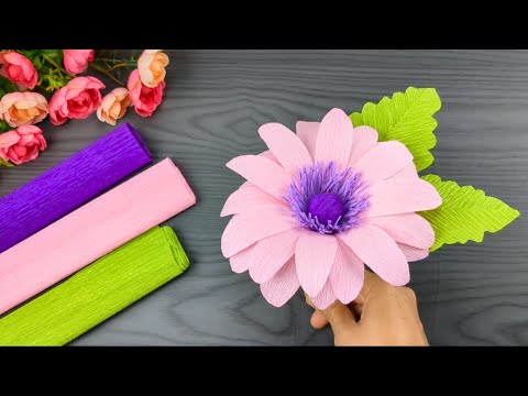 Amazing flower made with crepe paper #diy