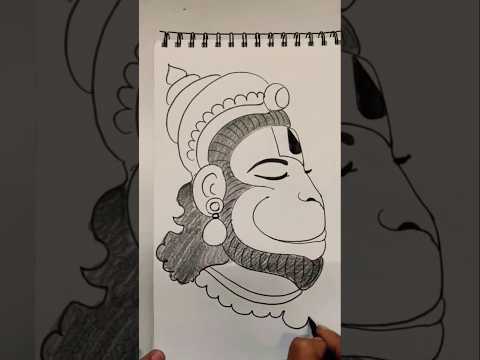 How to draw quick simple & easy drawing of lord hanuman face using hindi word Ha/Bajrangbali Hanuman