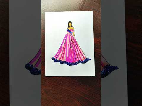 Glitter dress #shorts_ #shorts #ytshort #youtubeshorts #sketch #artandcraft #asmr #dressdesign #art