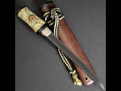 03345 ANTIQUE NIHONTO JAPANESE SAMURAI KATANA SWORD TANTO NAGAMASA 長正 signed w/KOSHIRAE