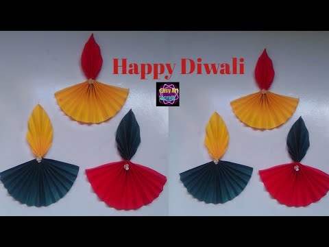 Diwali Paper Diya  Decorations Idea l diwali decorations l Diwali Craft l Diwali 2021 paper diya