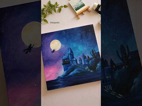 Harry Potter painting. (link to buy in description) #youtubeshorts #canvaspainting