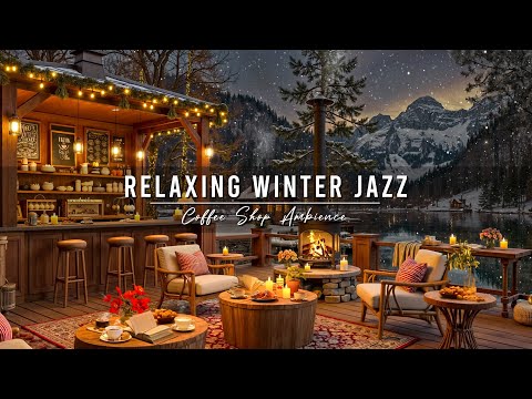 Cozy Winter Coffee Shop Ambience & Jazz Relaxing Music for Studying ⛄ Smooth Jazz Instrumental Music