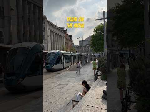 Tram on the move in the city #england #tram #citywalk #visitengland #travelvlog #travel