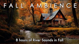 Fall Ambience 🍁 8 hours of Relaxing River Sounds in Fall 💦