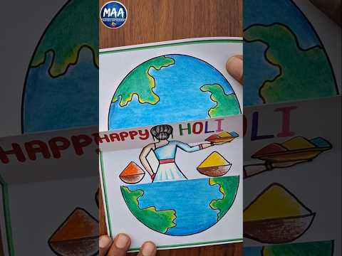 Holi drawing | Holi Festival Drawing | Holi Special Drawing Card #shorts #shortvideo #youtubeshorts