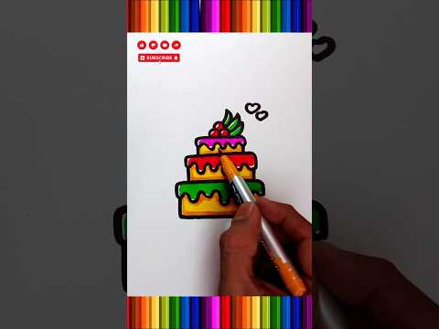 how to coloring a cake #drawing #coloring #shorts