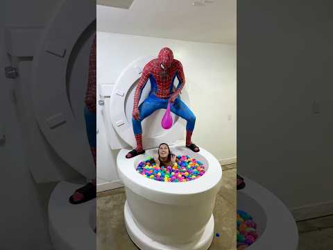 SPIDERMAN Pranked Me in the Worlds Largest Toilet SURPRISE EGG POOL #shorts