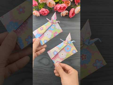 Cute Origami swan envelopes #diy #papercraft #shorts