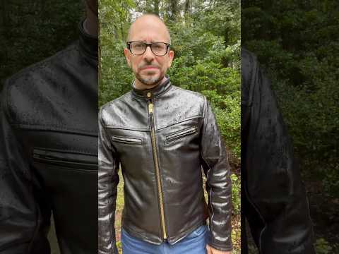 In the Rain with Langlitz Jacket, Wrangler Jeans, White’s Boots #leatherjacket #menswear