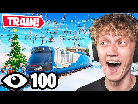 I Got 100 Players To Land On THE TRAIN In Fortnite! (Unplayable)