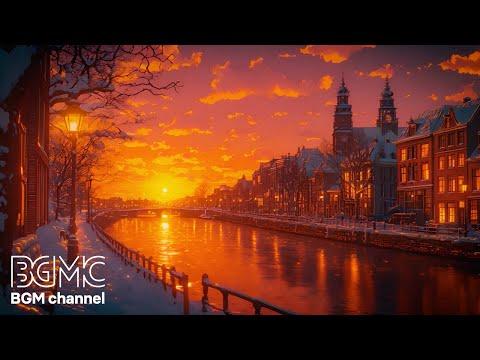 Winter Sunset in Amsterdam 🌅 Relaxing Jazz Piano Music for Study & Work