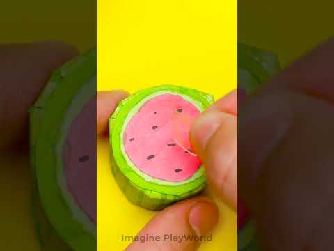 EASY! DIY Miniature Watermelon Slice from Paper Only! 🍉 #kitchentoy #shorts