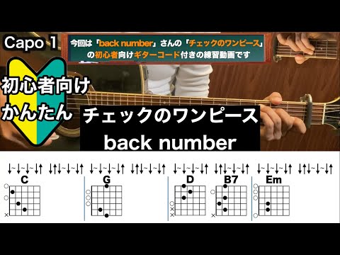 チェックのワンピース/back numebr/ギター/コード/弾き語り/初心者向け/簡単