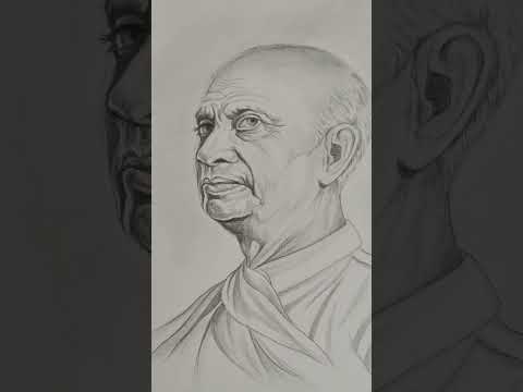 sardar Vallabh Bhai Patel drawing #shorts #freedomfighterdrawing