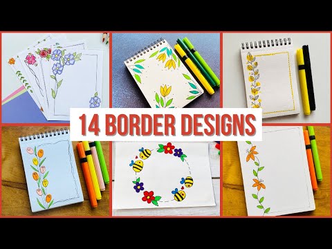 14 Amazing Border Designs for School Project | Border Design on Paper | Border Design  #borderdesign