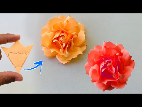 How To Make Beautiful Rose Flower | Diy Paper Rose Flower Easy