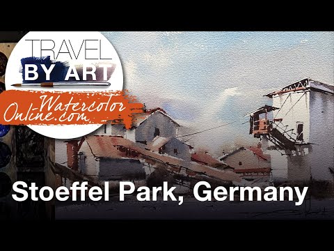 #243 Travel By Art, Ep. 99: Stoeffel Park, Germany (Watercolor Cityscape Demo)