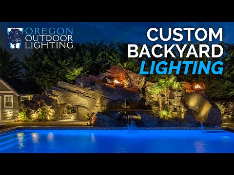 Backyard Lighting with Rock Waterslide, Caves, Jewels & Dinosaurs?!