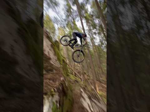 Mountain Biker drops a very technical line! #mountainbiking #gnar #remymetailler