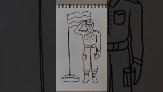 easy drawing of Indian soldier / Republic day special Drawing/ Indian army