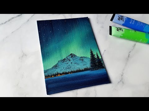 easy way to paint the northern lights / acrylic painting ideas for beginners ✨️