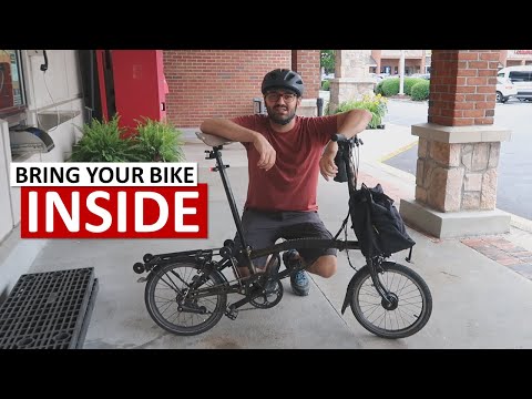 grocery shopping on a folding bike